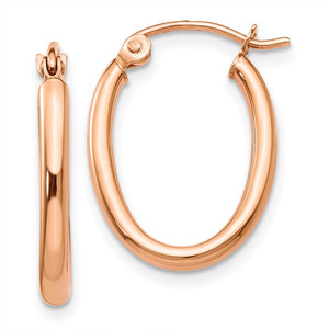14k Rose Gold Oval Hoop Earrings - TF-CD9DF9B3-9720