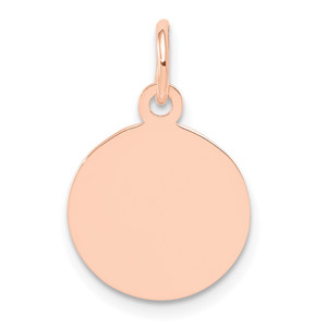 14k Rose Gold Plain .009 Gauge Circular Engraveable Disc Charm - XR-972BCDB2-9909