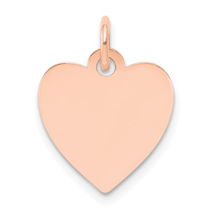 14k Rose Gold Plain .011 Gauge Engraveable Heart Disc Charm - XR-715A397F-6297