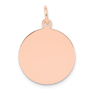 14k Rose Gold Plain .035 Gauge Circular Engraveable Disc Charm - XR-C4A91437-3354