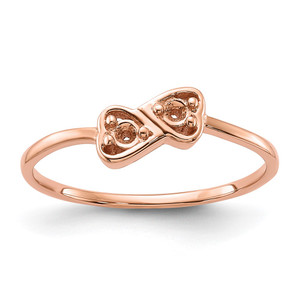 14k Rose Gold Polished .05ct. Diamond Heart Ring Mounting - Y1-05B68525-8032
