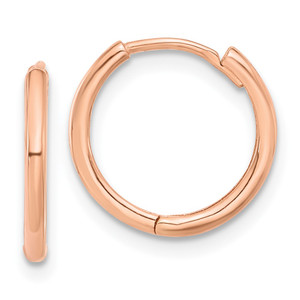 14K Rose Gold Polished Hinged Hoop Earrings - TF-71C61D41-5682