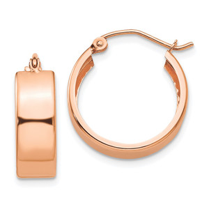 14k Rose Gold Polished Hoop Earrings - TF-414C781C-9218