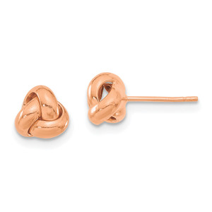 14k Rose Gold Polished Love Knot Post Earrings - TL-F51907A5-8851