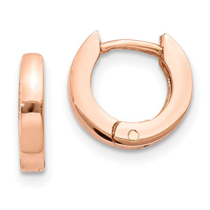 14k Rose Gold Round Hinged Hoop Earrings - TF-529BF422-1125