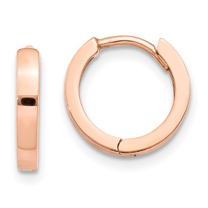 14k Rose Gold Round Hinged Hoop Earrings - TF-5487D632-2674