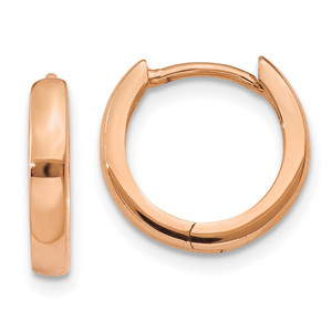 14k Rose Gold Round Hinged Hoop Earrings - TF-C7184216-1015