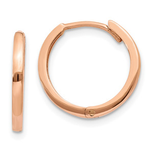 14k Rose Gold Round Hinged Hoop Earrings - TF-FA9D1677-3313