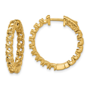14k Round Hoop w/Safety Clasp Earring Mountings - XE-D8D4F89D-5571