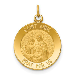 14k Saint Anne Medal Charm - XA-6E48973B-8605