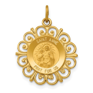 14k Saint Anne Medal Charm - XR-FA8757F0-8092