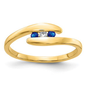 14k Sapphire and Diamond 3-stone Ring - RM-F688572A-6183