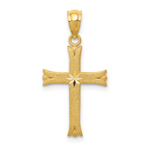 14k Satin Cross Charm