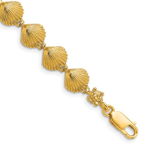 14k Scallop Shell 7 inch Bracelet - FB-094CC0BA-2101