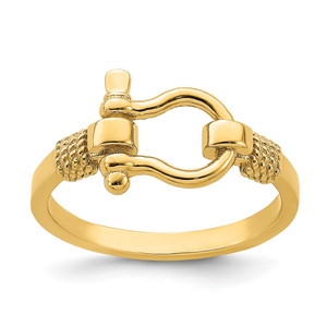 14K Shackle w/ Rope Edge Ring (Size 7)
