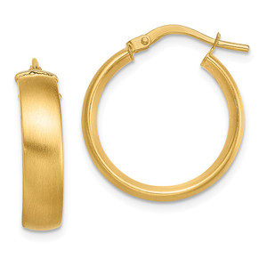 14K Small 5mm Satin Hoop Earrings