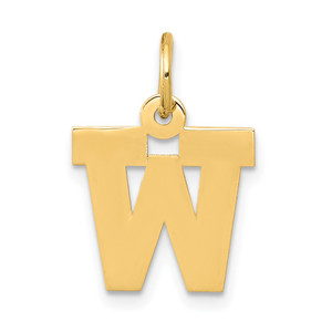 14k Small Block Letter W Initial Charm