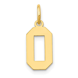 14k Small Polished Number 0 Charm - LS-247D66C6-1811