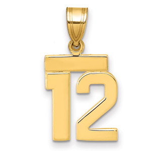 14k Small Polished Number 12 Charm - SP-3DA2E074-6638