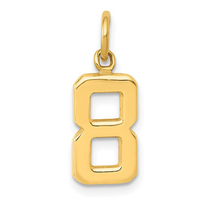 14k Small Polished Number 8 Charm - SP-161A246F-5119
