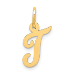 14k Small Script Letter T Initial Charm - YC-71567B8D-8270