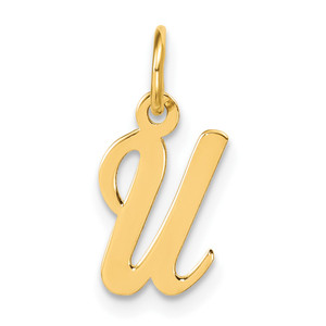 14k Small Script Letter U Initial Charm