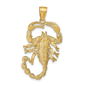 14k Solid Polished Open-Backed Scorpion Pendant - C2-D5A10DF7-2399