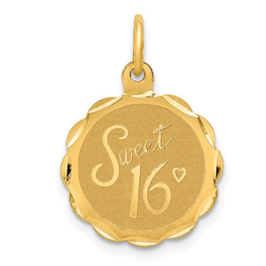 14k SWEET 16 Disc Charm - XA-A4A6D6A8-9977