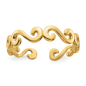 14k Swirl Toe Ring - D1-0D9A225A-6919