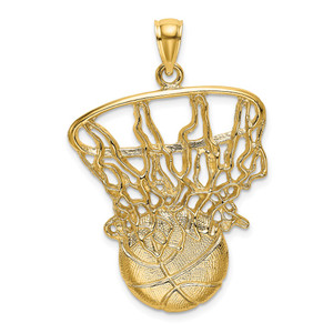 14K Swoosh Basketball and Net Charm