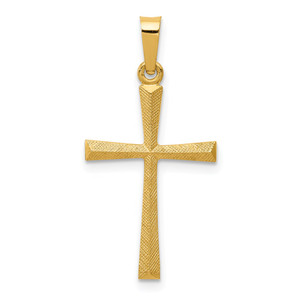 14k Textured and Polished Latin Cross Pendant - XR-7BF10245-1976