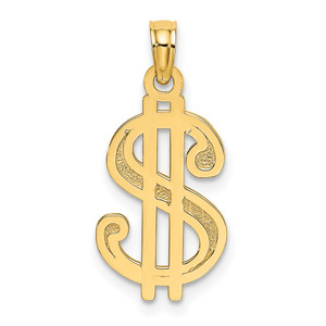 14K Textured Dollar Sign Charm
