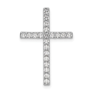 10k White Gold 1/2 carat Lab Grown Diamond VS/SI+ G+ Complete Cross Chain Slide Pendant
