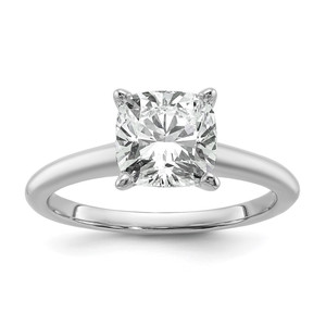 14k Two-tone 3 carat Certified Lab Grown Diamond VS+ F+ Cushion Complete Solitare Engagement Ring