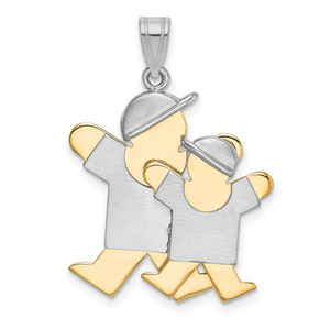 14k Two-Tone Big Boy and Little Boy Engravable Charm - XK-467C95DA-9914