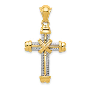 14k Two-tone Cross Pendant - D2-EC3021CA-1277