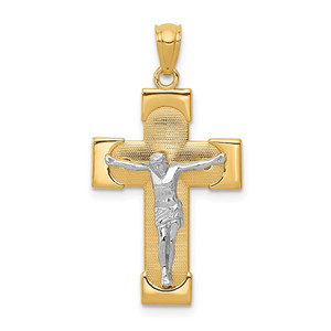 14k Two-tone Crucifix Pendant - C3-95036F33-1790
