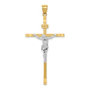 14k Two-tone Crucifix Pendant - D1-D51E7FE3-3609