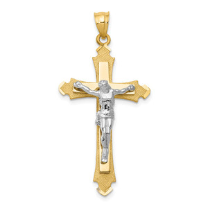 14k Two-tone Crucifix Pendant - D3-0DE768FE-3531