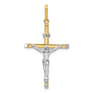 14k Two-tone Crucifix Pendant - K4-2F776A4E-9011