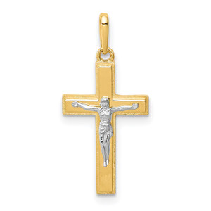 14K Two-tone Crucifix Pendant - YC-669BCAE3-2163