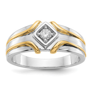 14k Two-tone Diamond Mens Ring - RM-7DAD443D-4056