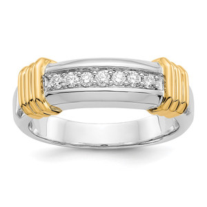 14k Two-tone Diamond Mens Ring - RM-92ABBA2C-6197