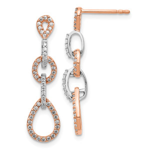 14k Two-Tone Diamond Vintage Earrings