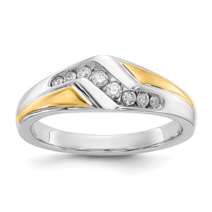 14k Two-tone Gold Diamond Mens Ring - RM-1735EF18-8101