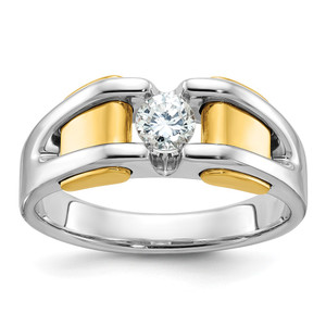 14k Two-tone IBGoodman Men's 3/8 carat Diamond Complete Ring - B6-767EEA3C-2709