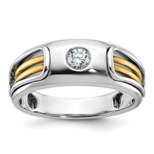 14k Two-tone IBGoodman Men's Polished and Cut-Out Ring Mounting