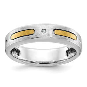 14k Two-tone IBGoodman Men's Polished and Satin Diamond Complete Ring - B6-12426A59-8516