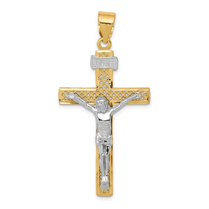 14k Two-tone INRI Crucifix Pendant - M2-8BD4FE08-6292