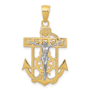 14k Two-tone Mariner's Crucifix Pendant - K2-2FBB4D6A-1917